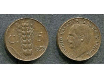 ITÁLIE. 5 centesimi 1933.