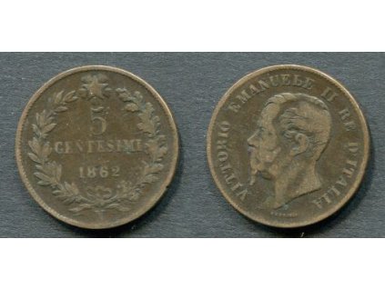 ITÁLIE. 5 centesimi 1862/N.