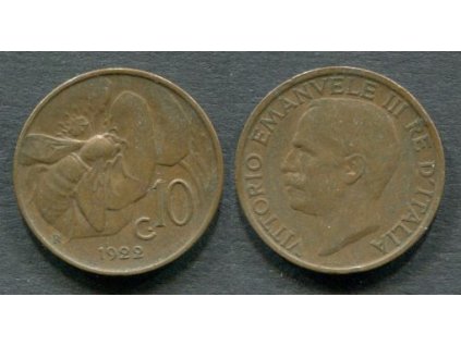 ITÁLIE. 10 centesimi 1922.