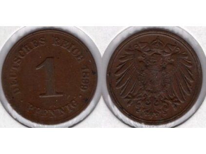 NĚMECKO. 1 Pfennig 1899/A.