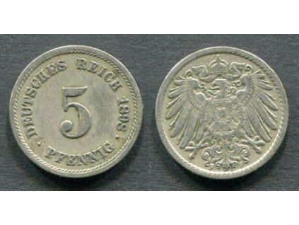 NĚMECKO. 5 Pfennig 1898/F