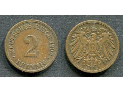 NĚMECKO. 2 Pfennig 1906/D. KM-16