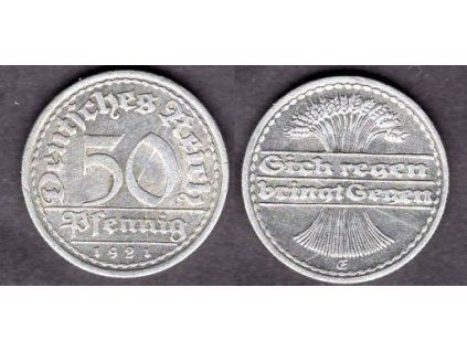 NĚMECKO. 50 Pfennig 1921/E.