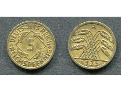 NĚMECKO. 5 Reichspfennig 1935/A.