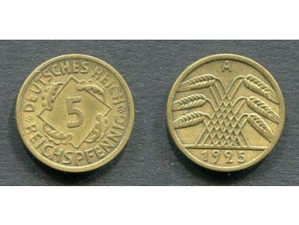 NĚMECKO. 5 Reichspfennig 1925/A.