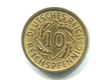 NĚMECKO. 10 Reichspfennig 1932/A.