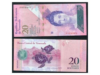 VENEZUELA. 20 bolivares 2007. Serie F.