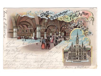 LIBEREC / Reichenberg. Rathskeller. 1899. Litho.