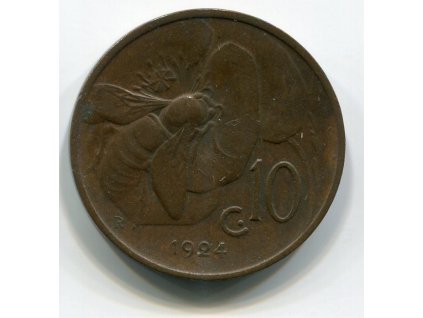 ITÁLIE. 10 centesimi 1924.