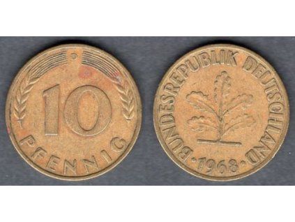 NĚMECKO. 10 pfennig 1968/D.