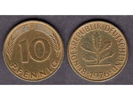 NĚMECKO. 10 pfennig 1976/D.