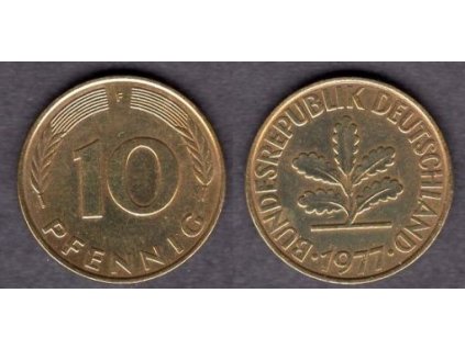 NĚMECKO. 10 pfennig 1977/F.