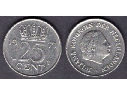 NIZOZEMÍ. 25 cents 1971.