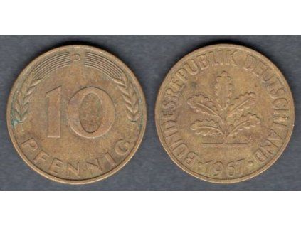NĚMECKO. 10 pfennig 1967/D.