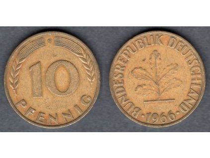 NĚMECKO. 10 pfennig 1966/F.