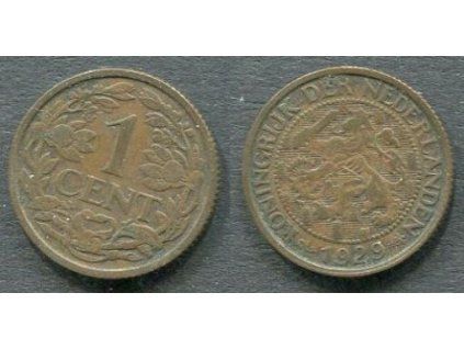 NIZOZEMÍ. 1 cent 1929. KM-152