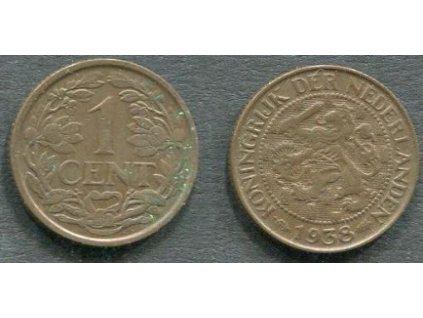 NIZOZEMÍ. 1 cent 1938. KM-152
