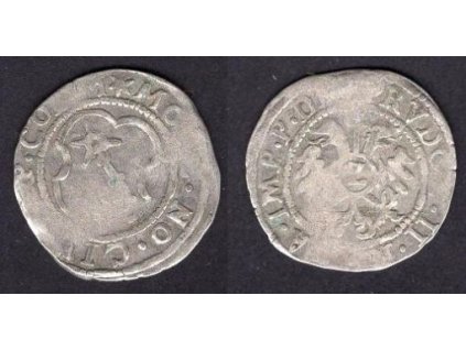 COLMAR (Elsass). 2 Kreuzer b.d. S titulem Rudolfa II.