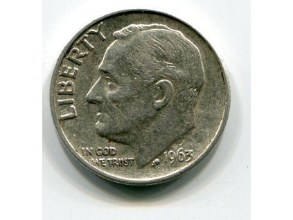 USA. 1 dime 1963. Roosevelt. Ag.