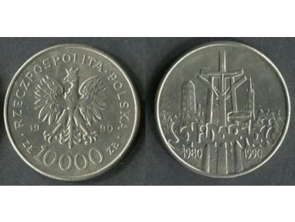 POLSKO. 10.000 złotych 1990. Solidarność. Y-195