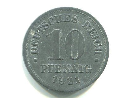 NĚMECKO. 10 Pfennig 1921. KM-26