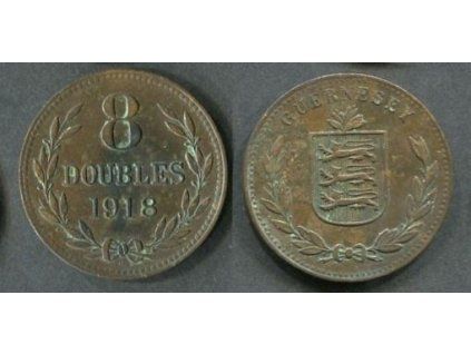 GUERNSEY. 8 doubles 1918/H. KM-14