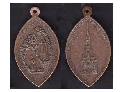 SVÁTOSTKA. Lourdes. Mariánský medailon.