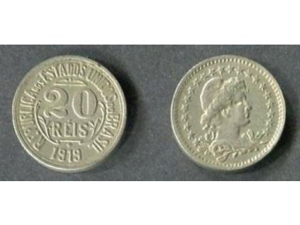 BRAZÍLIE. 20 réis 1919. KM-516.1