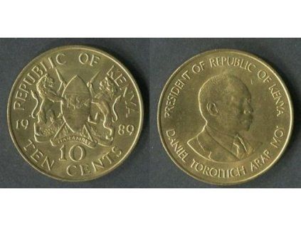 KEŇA. 10 cents 1989. KM-18
