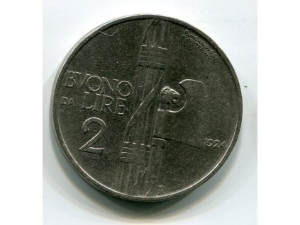 ITÁLIE. 2 lire 1924. KM-63