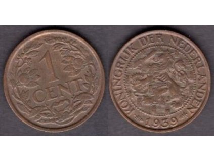 NIZOZEMÍ. 1 cent 1939. KM-152