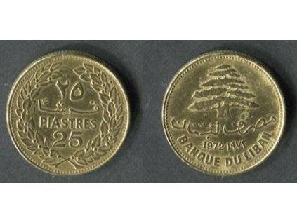 LIBANON. 25 piastres 1972. KM-27.1