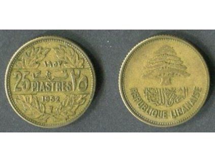 LIBANON. 25 piastres 1952. KM-16.1