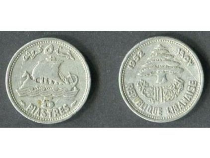 LIBANON. 5 piastres 1952. KM-14