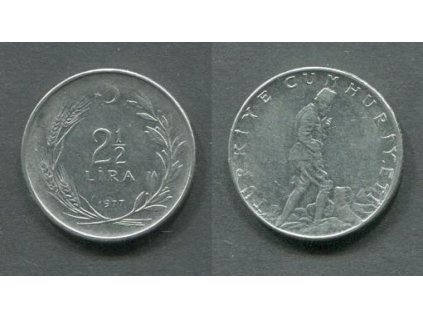 TURECKO. 2 1/2 lira 1977. KM-893.2