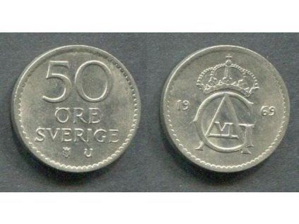ŠVÉDSKO. 50 öre 1969. KM-837
