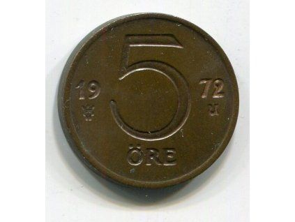 ŠVÉDSKO. 5 öre 1972. KM-845