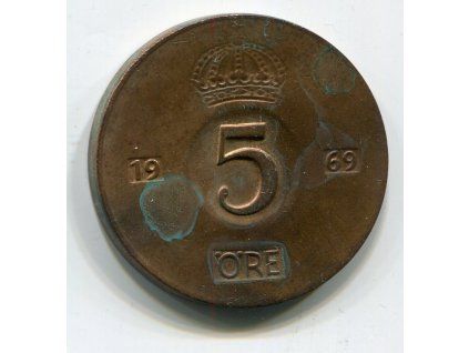 ŠVÉDSKO. 5 öre 1969. KM-822