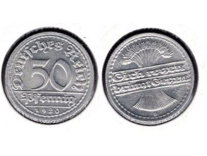 NĚMECKO. 50 Pfennig 1920/D.