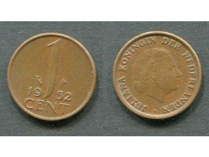 NIZOZEMÍ. 1 cent 1952. KM-180