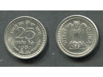 INDIE. 25 paise 1967, b.zn. KM-48.3