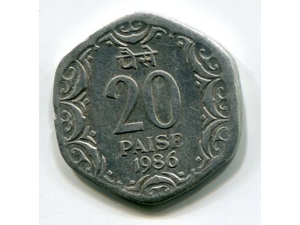 INDIE. 20 paise 1986, diamant.