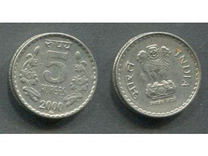 INDIE. 5 rupees 2000. KM-154.1