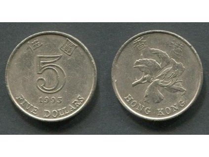 HONG KONG. 5 dollars 1993. KM-65