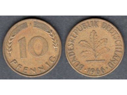 NĚMECKO. 10 pfennig 1966/J.