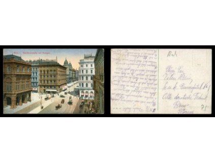 Vídeň. Kärntner Straße s budouvou Vídeňské státní opery.