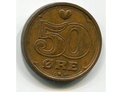 DÁNSKO. 50 öre 1990. KM-866.2