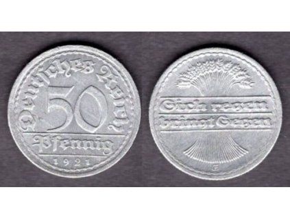 NĚMECKO. 50 Pfennig 1921/E.