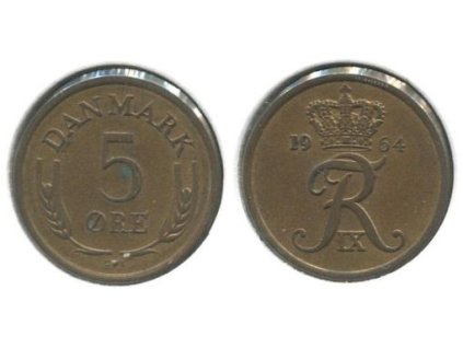 DÁNSKO. 5 öre 1964. KM-848.1
