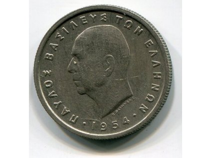 ŘECKO. 1 drachma 1954. KM-81
